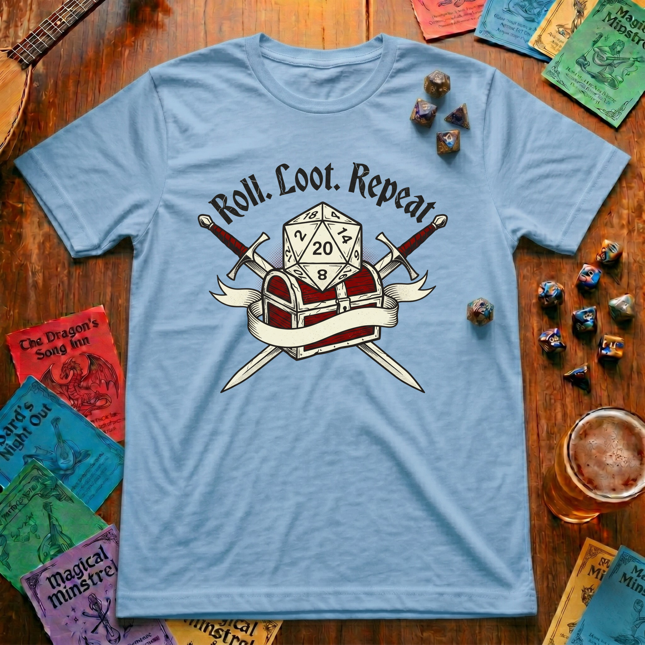 Roll Loot Repeat D20 T-shirt