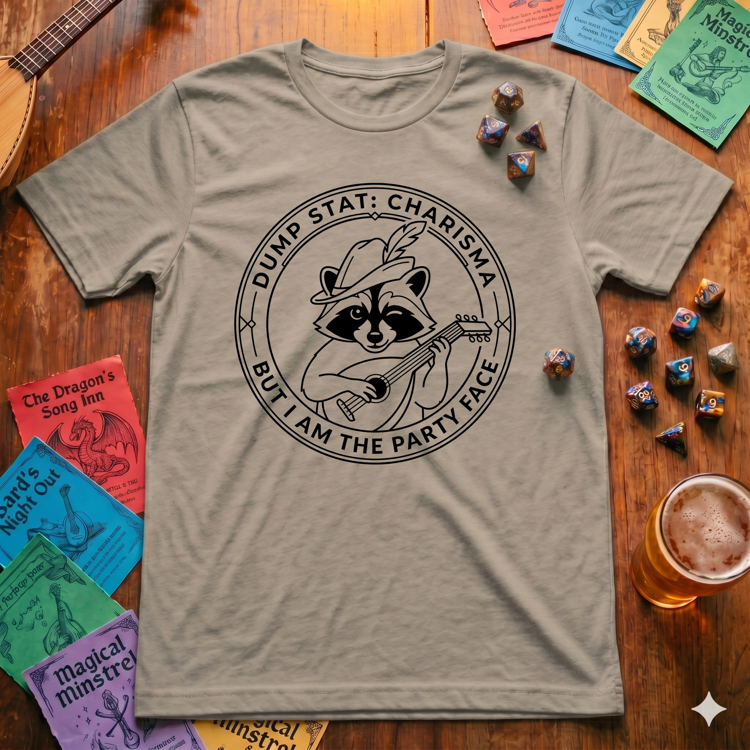 Raccoon Bard T-shirt